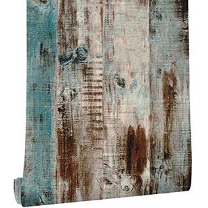 Livelynine 45CMX7M Carta Parati Adesiva Muro Carta Parati Carta da Parati Legno Verde Carta Adesiva per Pareti Vintage Camera da Letto Rivestimento Parete Adesivo Pellicole Adesive per Mobili, Porte