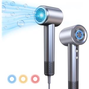 P PANACARE Asciugacapelli Ionico Professionale Asciugacapelli ad Alta Velocità Asciugatura Rapida 4 Temperature 2 Velocità/Con Ugello a 360°/110000 Giri/Min Adatto per Parrucchiere Professionale/Domestico