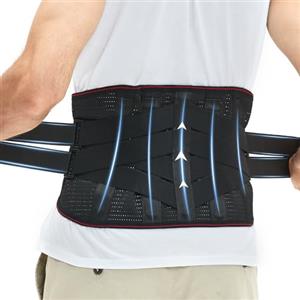 WellSync Fascia Lombare Supporto Schiena, Busto Ortopedico Lombare per Mal Di Schiena, Fascia Elastica Lombare per Uomini e Donne, Fascia Schiena Lombare Con Cinghie Regolabili e 8 Stecche (XL)