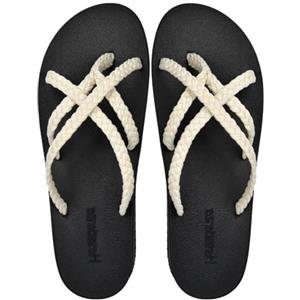 Harssidanzar Infradito per donne con supporto per l'arco plantare, sandali intrecciati strappy, sandali morbidi all'aperto per spiaggia, piscina, vacanze,HL201EU,Bianco Perla,Taglia 37