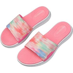 Harssidanzar Donna Sandalo Scivolare Morbido Cuscino Sandali Sportivi Open Toe Pantofole Estive Slip on Indoor Outdoor HL205EU, Rosa, Taglia 40