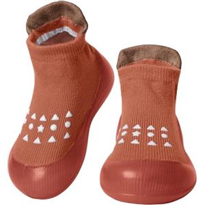Aisprts Scarpe Calzino Bambini Scarpe Primi Passi, Calzini Bambino con Suola in Gomma Morbida Antiscivolo Pantofole Bambino Unisex Scarpe Neonato, Arancione, 12-18 Mesi