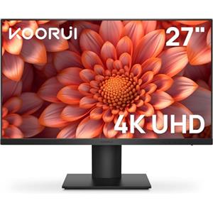 KOORUI Monitor 27 Pollici, 4K Schermo PC UHD(3840x2160), IPS, 4ms, 60Hz, 2x HDMI 2.0 & DisplayPort 1.4, Adaptive Sync, HDR10, VESA 100x 100mm, 90% DCI-P3, Cura Degli Occhi