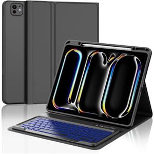 IVEOPPE Tastiera iPad Pro 13 M4 2024, Custodia con Tastiera iPad Pro 13 2024, Cover Tastiera Italiano Retroilluminata Bluetooth iPad Pro 13