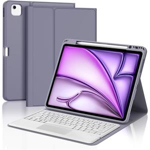IVEOPPE Tastiera iPad Air 13 (M2 2024/M3 2025) con Touchpad, Cover Tastiera Trackpad Italiano QWERTY Magnetico Staccabile Bluetooth con Portapenna per iPad Air 13 2024/2025, Viola lavanda