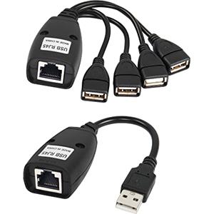 RIIEYOCA USB Extender con Hub USB a 4 Porte, Collegamento Cavo Cat5e/Cat6 fino a 50 m/165ft RJ45 Estensione Lan, Plug and Play, Nessun Driver, Applica per Mouse, Tastiera, Stampante, Fotocamera
