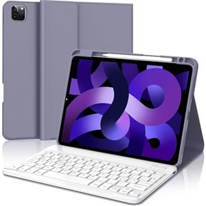 IVEOPPE Custodia Tastiera iPad Air 5/4 Generazione 2022/2020, iPad Pro 11 4/3/2/1 Generazione, Layout Italiano Bluetooth Wireless, Viola Lavanda