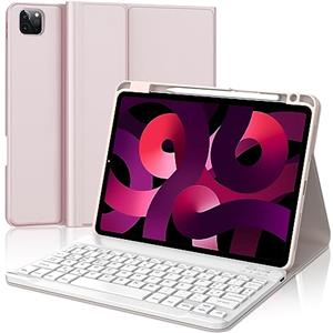 IVEOPPE Tastiera iPad Air 5 Generazione 2022, Tastiera iPad Air 4 Generazione 2020, Custodia Tastiera ipad pro 11 4/3/2/1 Generazione, Tastiera Bluetooth Wireless Layout Italiano, Rosa