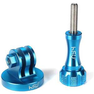 HSU Adattatore Treppiede in Alluminio per GoPro, Adattatori per Videocamere Hero 12/11/10/9/8/7/6/5/4/3 (Blu)