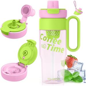 Tlater Borraccia, 850 ml Bottiglia sportiva in Tritan senza BPA, con cannuccia, contenitore per filtri, manico e cordoncino rimovibile, adatta per casa, scuole, uffici, palestre