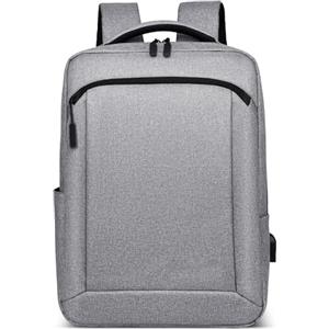 DEEVORCA Moda Uomo Zaino Elegante Bagaglio a Mano 14 Pollici PC Portatile Zaino con USB Porta per Scuola Viaggio Lavoro Ufficio Vacanza Impermeabile Uomo Università Backpack Grigio Chiaro