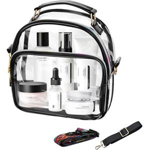 OFUN Beauty Case da Viaggio Donna, Borsetta Pochette Beauty Trasparente da Viaggio, Porta Trucchi Trousse da Viaggio 2 Strati di Grande Capacità, Viaggio Accessori Utili