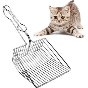 DFGF Paletta per Lettiera per Gatti, Paletta per Lettiera Grande, Domestici Setaccio per Lettiera, Paletta in Metallo Resistente per Animali Domestici, per Animali Domestici, Gatti E Cani (Argento)