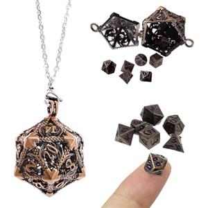 Rongxze 7 Pezzi Set Dadi Poliedrici per Dungeon e Dragons, Accessori DND D4 D6 D8 D10 D12 D20 per MTG RPG Role Play