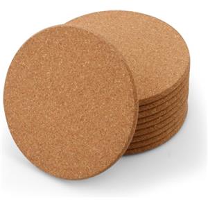 Ehuihuan 10 Pezzi Sottobicchieri Rotondi, Sottobicchieri Sughero, Sottobicchieri Riutilizzabili Per Tè, Caffè, Cocktail, Accessori Bar, Casa, Ufficio, Ristorante