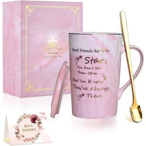 WICOMBETU Regalo dell'amicizia per donne amica tazze, compleanno regalo per amici, fidanzata, colleghi, tazza da caffè, regalo per migliori ragazze, migliore amica, lei, con scatola regalo