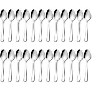 HaWare Cucchiaini da caffè, 24 pezzi, in acciaio inox, cucchiaini da dessert, piccoli cucchiai per casa/ristorante/hotel, lucidati e lavabili in lavastoviglie, 13,5 cm