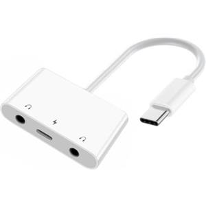 chenyang 3 in 1 USB C a 2 3.5mm Audio AUX & MIC Scheda Audio Adattatore con PD 15W di Carica per Laptop Tablet Telefono