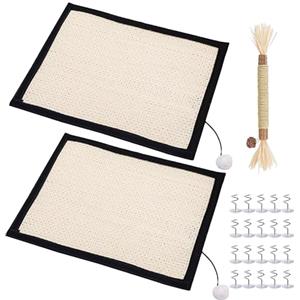 ZIOYA 2 Pezzi Gatto Scratcher Protezione Tappeto Tiragraffi per Gatti Divano in Sisal Tiragraffi Divano Tappetini Antigraffio per Gatto Protegge Tappeti Divani e Parete(40 x 29cm)