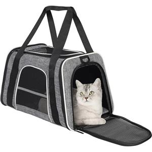 HiCaptain, morbido trasportino per gatti con finestra a rete nella parte superiore - trasportino traspirante per gatti di media taglia e cuccioli di cane di piccola taglia fino a 6KG (grigio)