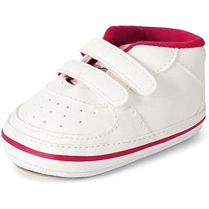 LACOFIA Scarpe Neonato Battesimo Scarpine Primi Passi Bimbo con Suola Morbida Antiscivolo Rosso 3-6 Mesi