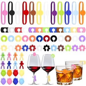 Farerkass Segna Bicchieri Calici, 64 Pezzi Segna Bicchieri, Segnabicchieri per Calici, Identificatore Del Bicchiere di Vino, per Calici Vino, Bicchiere da Martini, Feste Bar