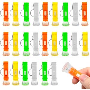 LOMUG Mini torcia portachiavi tascabile, 24 pezzi, mini torcia per bambini, pensierino colorato a LED, torcia portatile per bambini, giocattolo per compleanno dei bambini, classe scolastica, feste