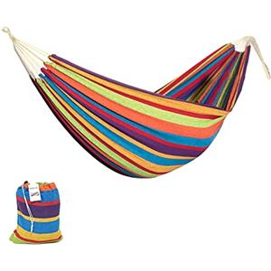 MAGIC SELECT Amaca in Cotone per giardino, terrazze, viaggi, campeggio. Amaca per 2 persone all'aperto con borsa per il trasporto inclusa. (Peso fino a 150 kg - Misure 150 x 180 cm)