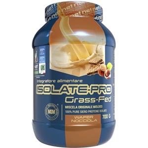NET Integratori Farmacia ISOLATE PRO Grass Fed - 700g Wafer Nocciola - Proteine Isolate Con EAA Aminoacidi Essenziali e BCAA - Massimizza La Sintesi Proteica e La Crescita Muscolare
