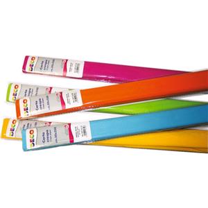 DECO Rotoli di Carta Crespa 250x50 cm - 40 g/m² - 6 Colori Caldi per Attività Creative