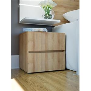 Forte Möbel Comodino, in legno, rovere Riviera, L x A x P: 50,2 x 48,8 x 41,1 cm