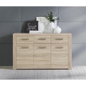 Forte BALTIMORE Credenza con 3 cassetti e 3 ante, materiale in legno, rovere Sonoma, L x A x P: 136 x 83 x 41,3 cm