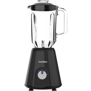 Bastilipo Frullatore BVA-800 N - Frullatore 800 W con 6 lame in acciaio inox e caraffa in vetro da 1,5 litri - 2 velocità con funzione Pulse