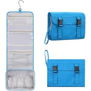 Relavel - Beauty case da viaggio, da appendere, per uomini e donne, in pelle, impermeabile, organizer da viaggio per articoli da toeletta, shampoo, contenitore da viaggio di dimensioni standard, 01a