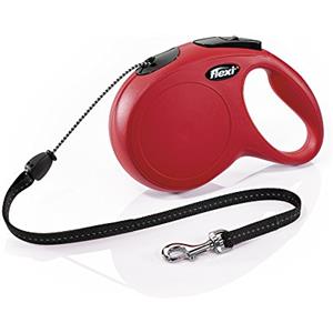 flexi New Classic - Guinzaglio Retrattile per Cani (Corda), 7,9 m, Misura M, Rosso