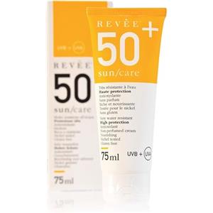 REVEE REVÉE Crema Solare Sun/Care 50+ SPF - per Viso e Corpo per Proteggere le Cicatrici Post Operatorie - Protezione totale per tattoo - Made in Italy - Nickel Tested- 75 ml