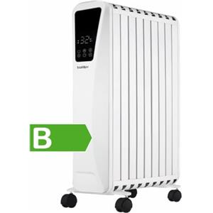 Bastilipo Fenix 2-2000 - Radiatore a olio - 2000 W potenza - Display LED tattile - 3 livelli di potenza - effetto camino - 9 elementi, bianco