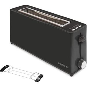 Bastilipo Firefox 2123 AN900 - Tostapane a slot lungo per due fette da 900 W di potenza - Funzione scongelamento - Vassoio raccoglibriciole