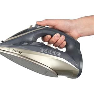 Beldray BEL01609 Titanium 2 in 1 Cordless Steam Iron - Use with or Without Cord, base di ricarica a LED a 360°, piastra in ceramica, anti-calcare e gocciolamento, 140 g/min Steam Shot, serbatoio