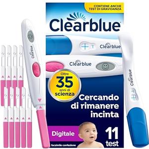 Clearblue Test di gravidanza e Test di ovulazione Clearblue - 10 Test di ovulazione Digitali E 1 Test di gravidanza con Rilevazione Rapida, prova anche l'app GRATUITA Tracker ciclo