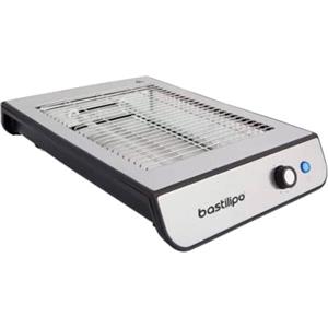Bastilipo TPI-680 TPI-680-Tostapane piatto, 600 W, 6 livelli di potenza, 2 resistenze, acciaio anti-impronte, nero e alluminio