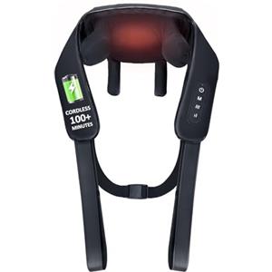 KNQZE Massaggiatore Cervicale Shiatsu Collo e Spalle con Riscaldante, Cuscino Massaggio Elettrico 4D Livello Esperti per Collo e Schiena, Allevia il Dolore Muscolare al Collo, Schiena, lombare, Piedi