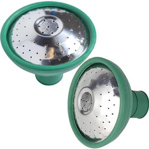 CUQOO Testa universale per annaffiatoio - Attacco irrigatore durevole con ugello in gomma e superficie nichelata, si adatta a tutti gli annaffiatori, perfetto per piante da giardino interne ed esterne