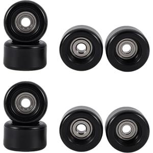 FINGERINSPIRE 8 Pz Ruote con Cuscinetto per Tastiera in Poliuretano 7.5x4.5mm Ruote con Cuscinetto Tornite CNC per Tastiera Nera Skateboard Ruota con Cuscinetti CNC Ruota per Skateboard in Plastica