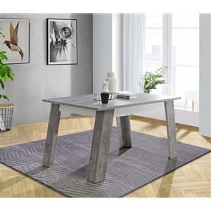 Forte Froschkönig24 Forte Möbel Zumba Tavolo da pranzo allungabile, in legno, effetto cemento, grigio chiaro/bianco, larghezza x profondità 140 x 75 x 90 cm