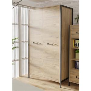 FORTE Oriental Tree - Armadio moderno 110 a 2 ante, 109,1 x 199,9 x 62,2 cm, colore: Beige/Marrone