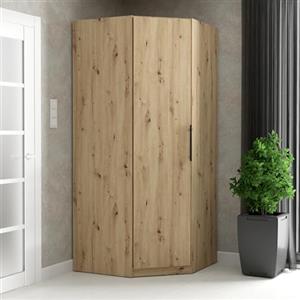 FORTE CADIXO - Armadio moderno 95, in legno di quercia, 94,2 cm di larghezza x 212,9 cm di altezza x 94,2 cm di profondità