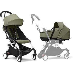 Stokke Passeggino Stokke YOYO3 con Newborn Shell - Include telaio bianco, YOYO 6+ Color Pack (Olive) e Newborn Shell (Olive)