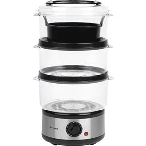 Salter Prolectrix EK2726VDE 3 Tier Food Steamer with European Plug, 7,5 litri, 500 W, Stainless Steel