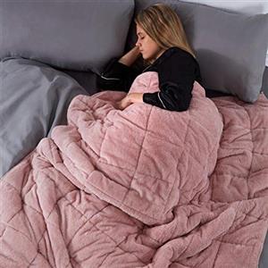 Brentfords Coperta ponderata Teddy, rosa cipria, 125 x 150 cm, 4 kg